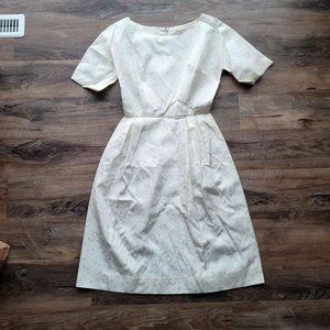 Women's Vintage Handmade White Ivory Short Dress